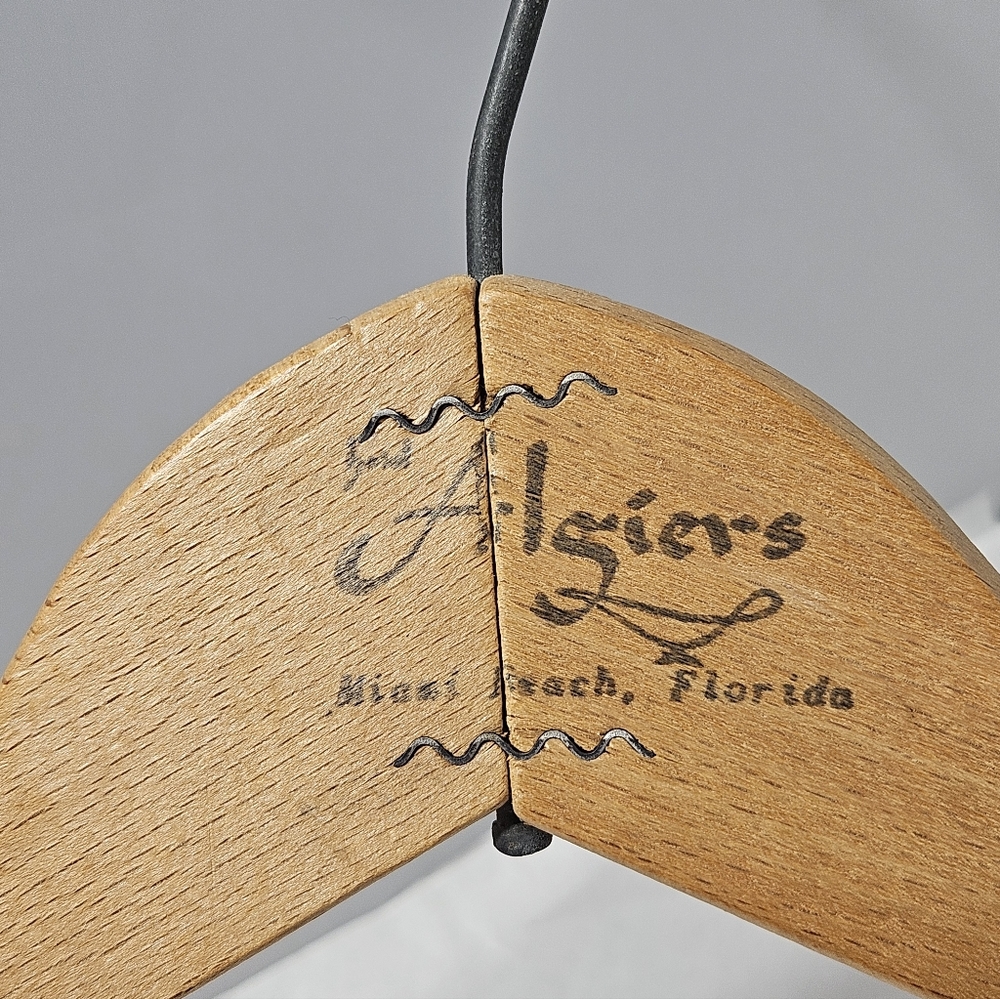 Vintage 1960's Hotel Algiers Miami Beach Fl Florida Wood Wooden Hanger
